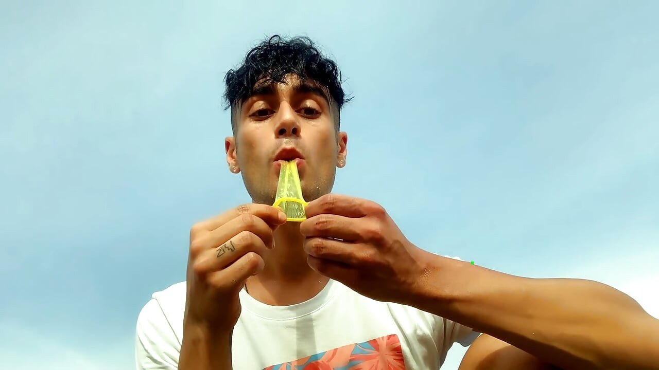 Swallowing Cum of Used Condom by Straight Guy