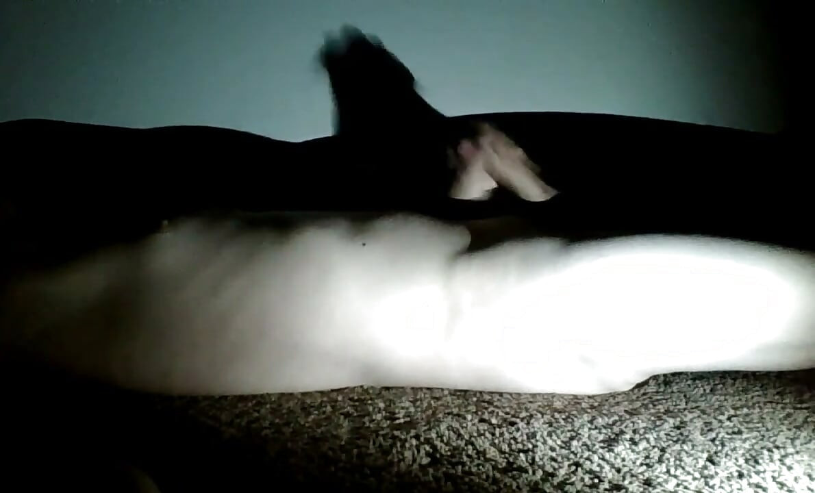 Naked Transgirl Solo Cumming at Night in the Dark; No Audio/sound