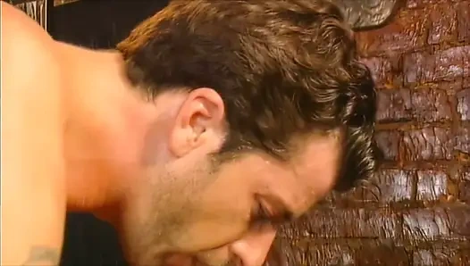 Блондинка-шлюшка с фейковыми сиськами глубоко заглатывает хуище и уничтожает задницу