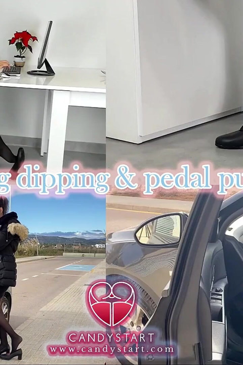 Pendurada, mergulhando e bombeando pedalando