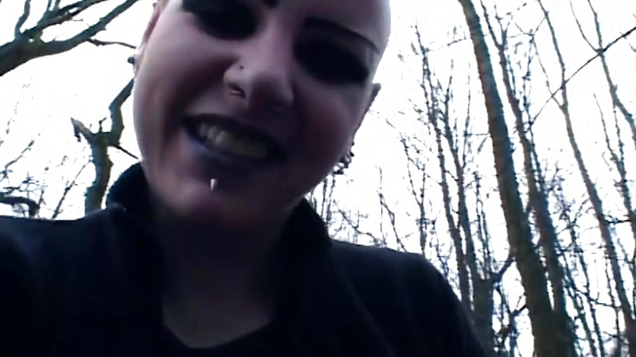 Shaved Head Babe Spreads Pierced Pussy Dripping Cream