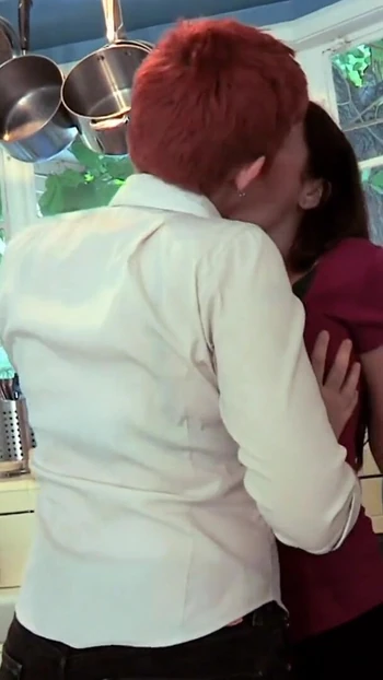 Unforgettable moment from "Brunette and redhead lesbian sluts enjoy sucking each other"