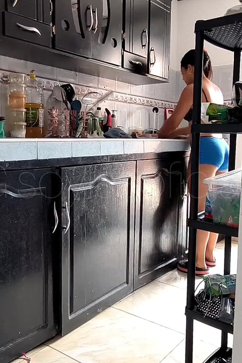 My Step-stepbrother Spied on Me While Cleaning the House