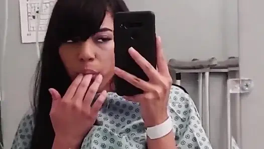 Busty Big Ass Quarantined Teen Almost Caught Masturbating in Hospital Room