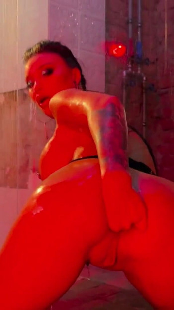 Must-share moment from "Rock Star Monika Fox Fucked Holes With Double Penetration And Butt Rose With Big Dildos In The Shower"