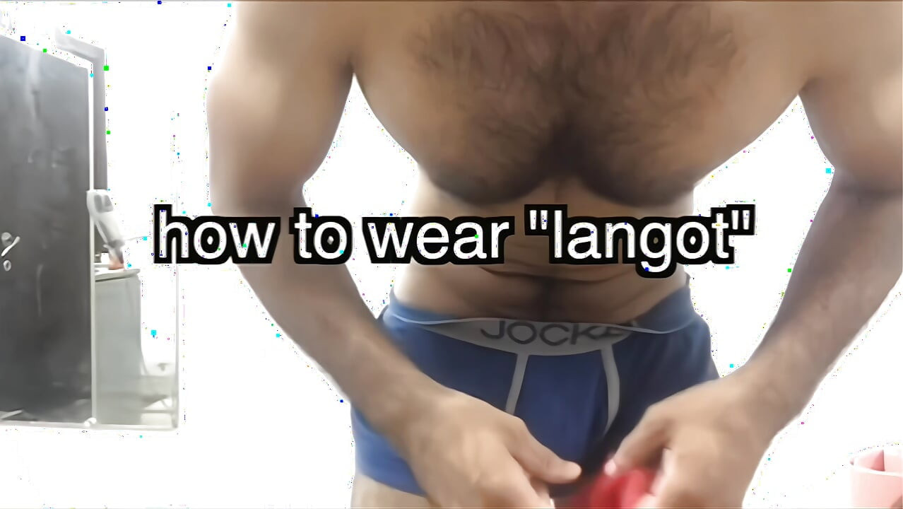 Punjabi Man Demonstrates Red Langot and Jerks His Big Cock