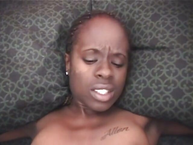 Black girl gets her hairy pussy eaten and banged
