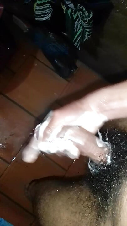 Pampering me in the bathroom