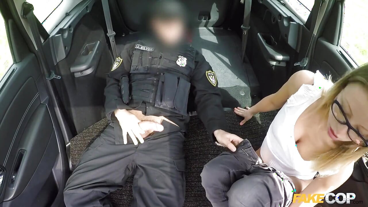 Fake Cop - Nerdy Perky Tit Driver Creampied by Cop