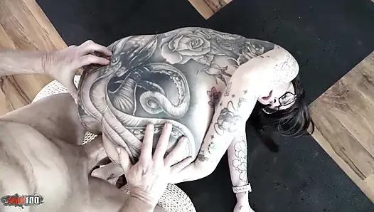 Lexy Karma Tattooed French MILF Sucks and Fucks Hard in Yoga Spandex
