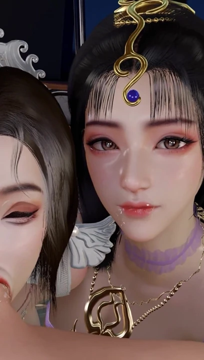 3D 两个饥渴女郎分享一根大鸡巴