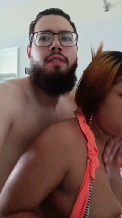 I take a bath with my brunette neighbor with big tits and she makes soap on my penis and then penetrates her in the shower | Clip 1
