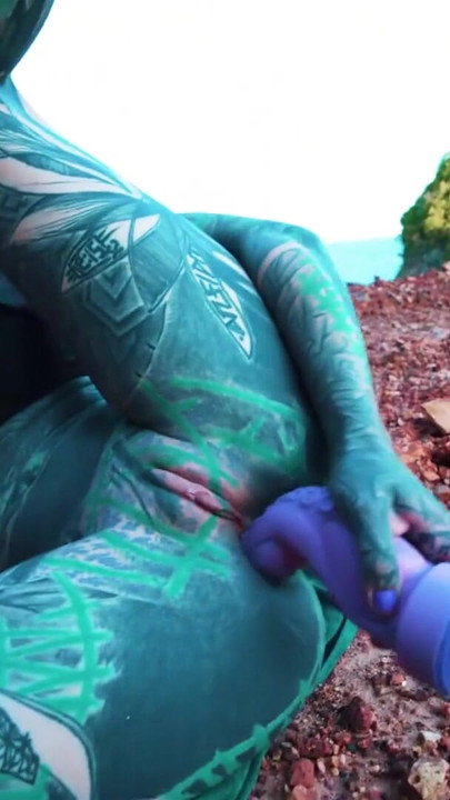 I Masturbating Outside Near My Anus with a Dildo | Clip 1