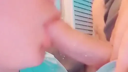 Taking videos of me playing with his dick with my mouth this is so much fun