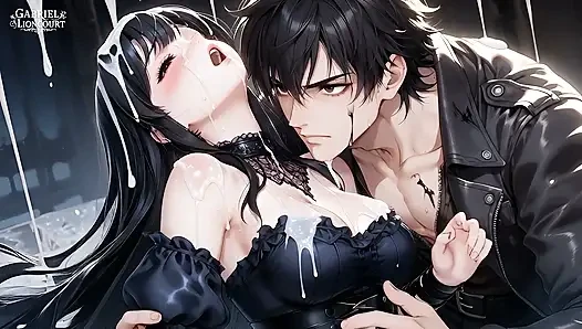 Goth Girl Fan Fucks Rockstar Backstage  - Hentai