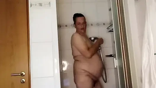 Mature BBW MILF showers for you – Natural Cucumber Carrot Scrub & Flirt Clip2