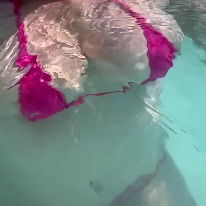 Artemisia Love Sexy and Horny Underwater Showing Her Big Tits in a Super Micro Bikini and You Can See Her Aureolas…