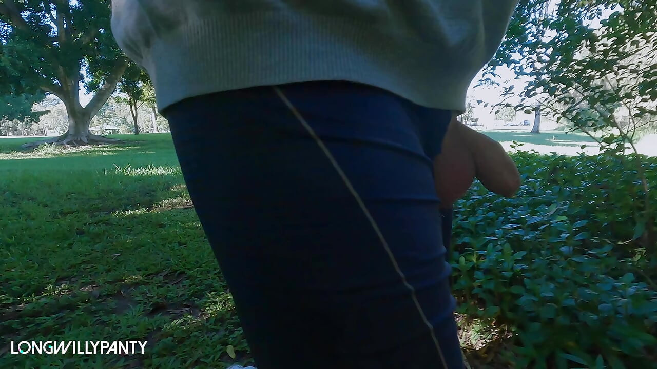 Straight uncut cock walks around with it exposed in public