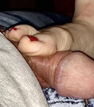 Wifes Loves Rubbing My Cock With Her Feet