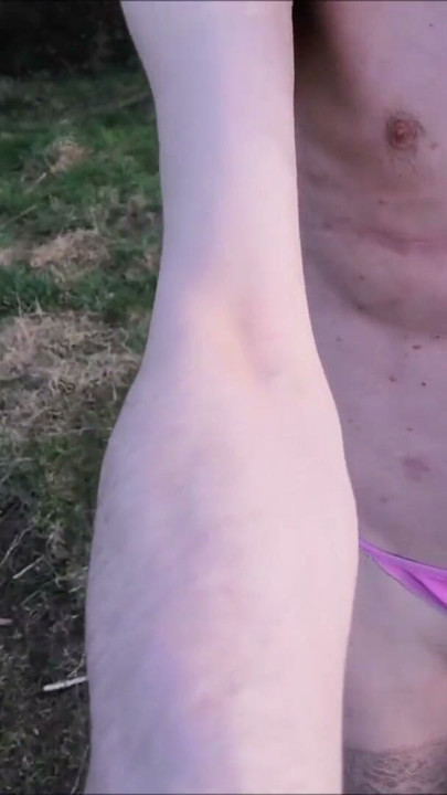 Sexy Cd Bella Outdoor Strip And Cum | Clip 1