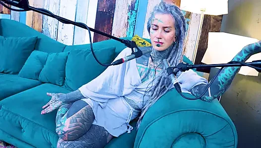 I talk about S - Shame - ASMR podcast SFW talking goth skinny girl dreadlocks tattoo model inked girl