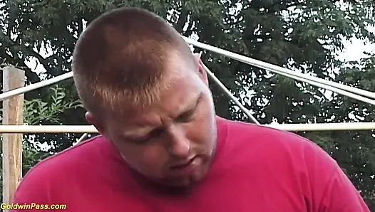 Hairy bbw girl loves sex in nature