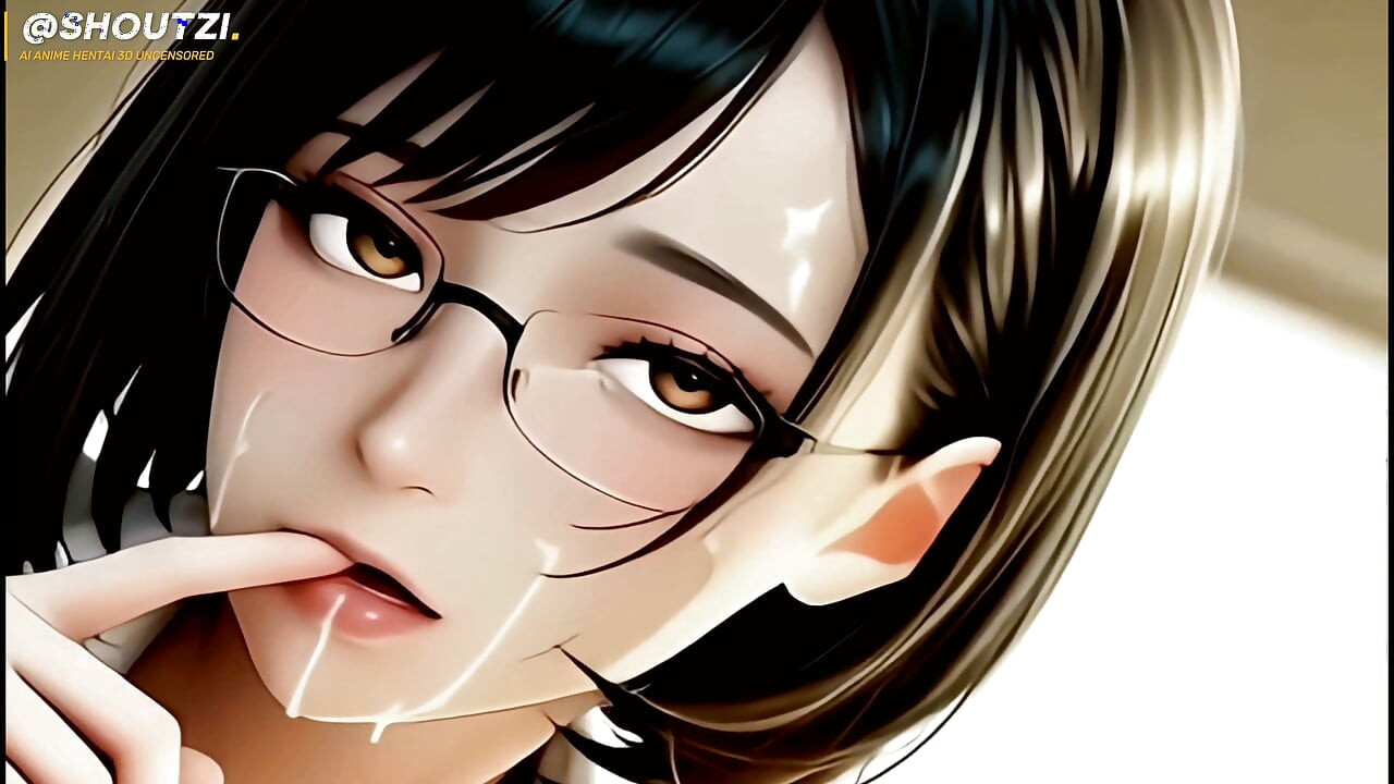 Mei, La Puta Caliente De Gafas De Oficina Nuevo Harén, Chica Mamada En Vaquera En Perrito Facial 4k120