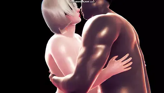 2B 3d CG animation sex Big tits