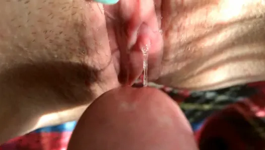 My wet pussy needs a hard cock! Close up shot of pussy fucking and female orgasm.