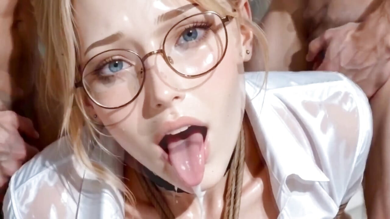 Hot Blonde Cheats on Her Husband by Swallowing the Cum of 5 Big Dicks in Secret Gangbang at a Swingers' Club