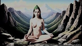 33 nakna bilder av älvflickor som mediterar på berget