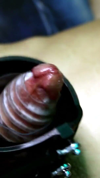 How long can this poor penis withstand the movements of a BDSM machine? | Clip 2