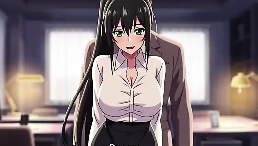Big tits secretary gets bent over the desk by her boss for fucking private meeting