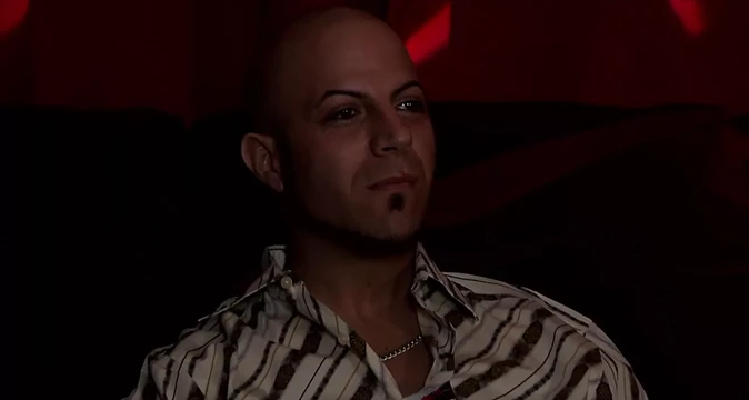 K.J. jerks off watching a movie