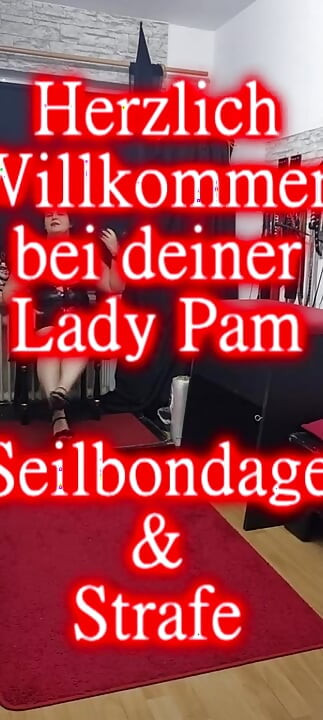 BBW MILF bogini lina bondage bdsm: karze sub z ciasnymi wiązaniami i klapsami