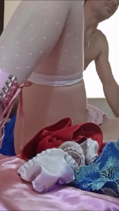 Key moment from "2221 (02) - French Amateur, Lycra Dress, Satin Lingerie, Facial"