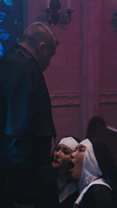 Time Stop Threesome Sex - Horny Priest Dominates Frozen Nuns