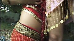 Wild bellydancers with great tits do scissoring with toy