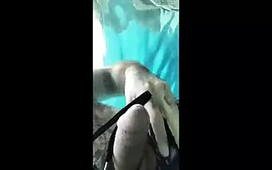 He's underwater