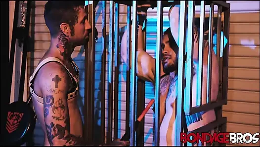 BondageBros Ryan Sebastian kaslı adam Davin Strong'a hükmediyor