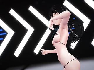 セクシーな女子高生ダンス+徐々に脱衣(3D HENTAI)