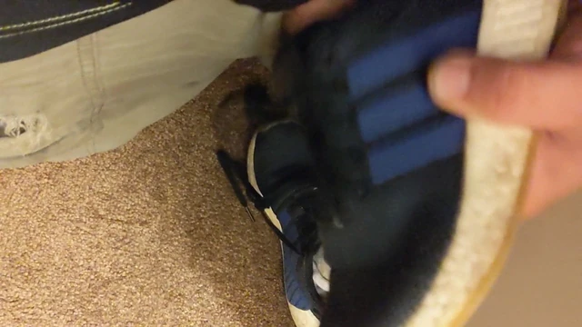 Quick cum over adidas sneaks