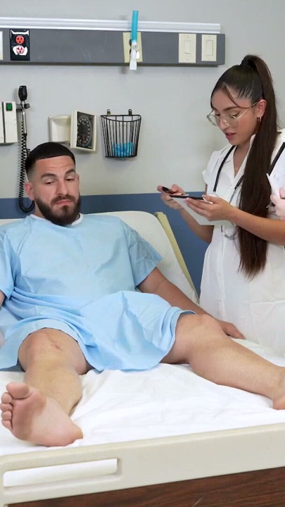 Three Hot Doctors Take Turns Bouncing Up And Down On Lucky Patient's Dick | Clip 1