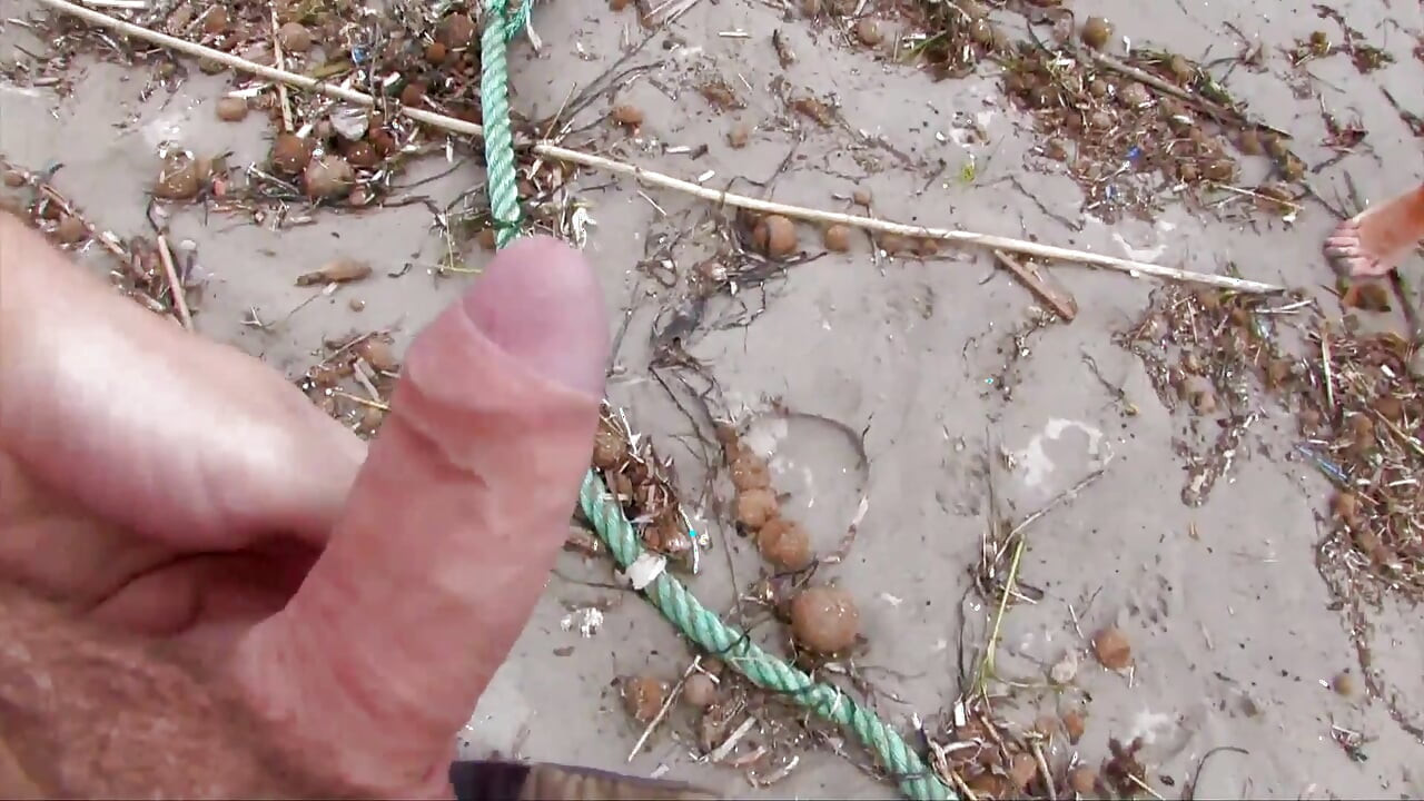 Breathless slut comes at the beach to looking for a big cock