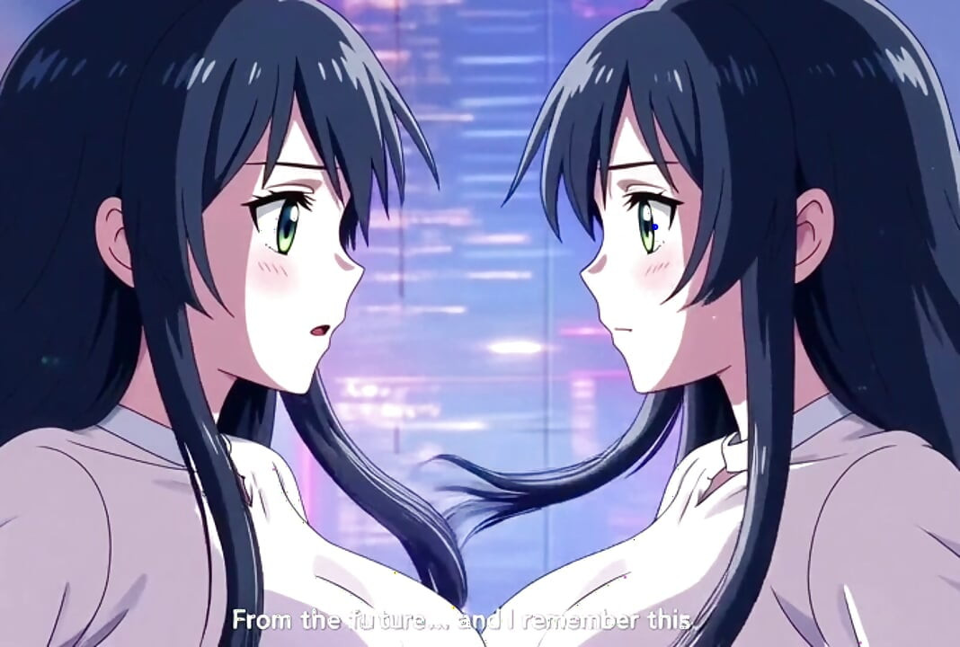Time Travel Temptation Curious Anime Girl Fucks Her Hot Future Self Passionate 3D Hentai