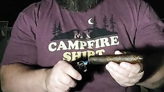 Lightin up a late night cigar