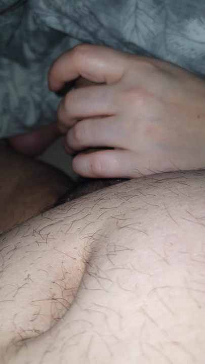 Step mom makes night visit and handjob step son big dick in bed | Clip 1