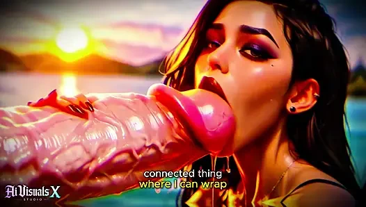 (4K) AI 3D порно - латина Baddie поклоняется большому белому члену (межрасовое ASMR) - Ai Visuals X