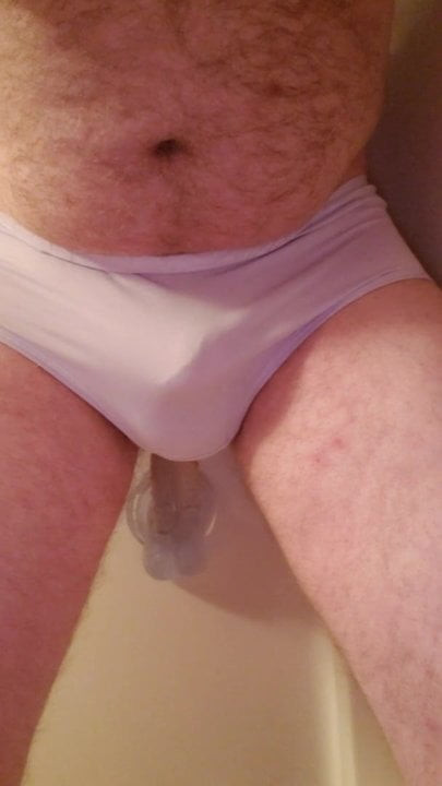 Panty piss with dildo