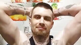 Inmate jerking off and eatting cum
